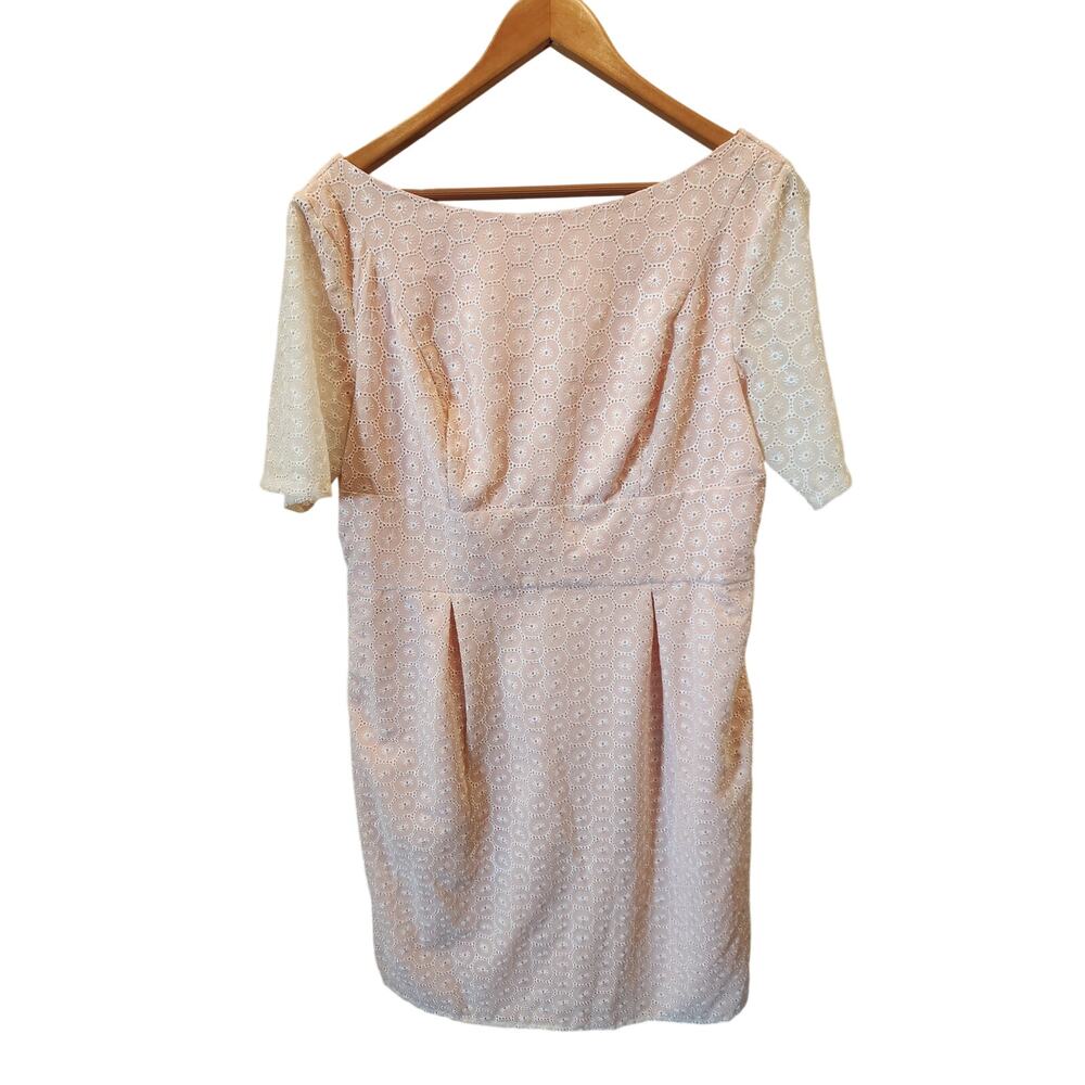 Dusty Pink Eyelet Short Sleeve Dress Size XL